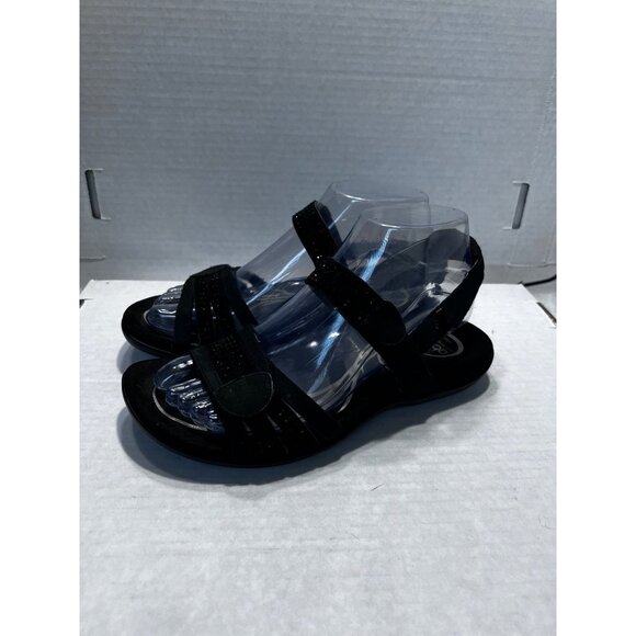 Abeo Black Leather Womens Sandals Size 6N With Bio System Technology - Picture 1 of 8